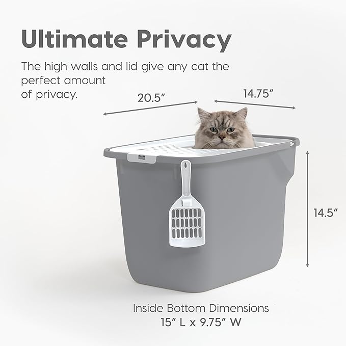 IRIS USA Cat Litter Box Large Top Entry - Image 2
