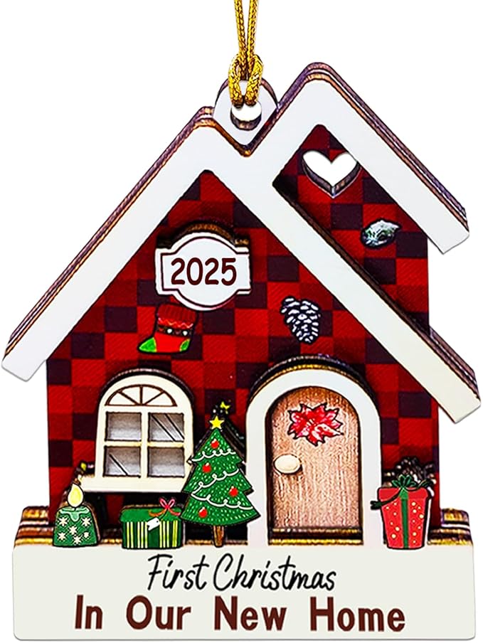First Christmas in Our New Home Ornament 2025, House Ornaments by JUNQIUUS
