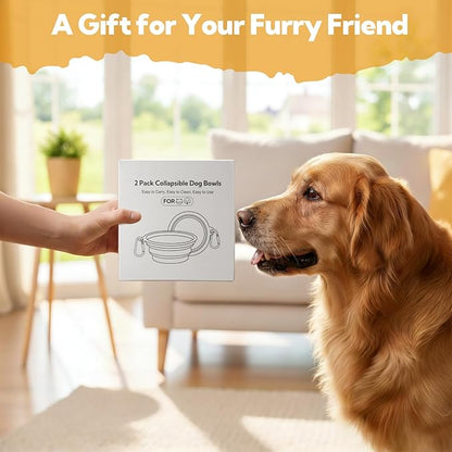 Collapsible Dog Bowl Large 2 Pack, Dog Water Bowls - Image 4