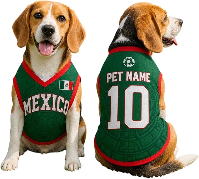 V-DECORPARKS Dog Jersey Custom Name Number, Pets Soccer Jersey by V-Decorparks