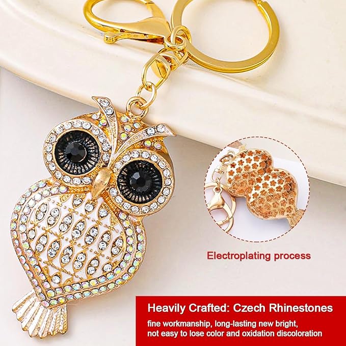 Owl Christmas Ornaments, Handmade Gold Metallic Ornament - Image 6