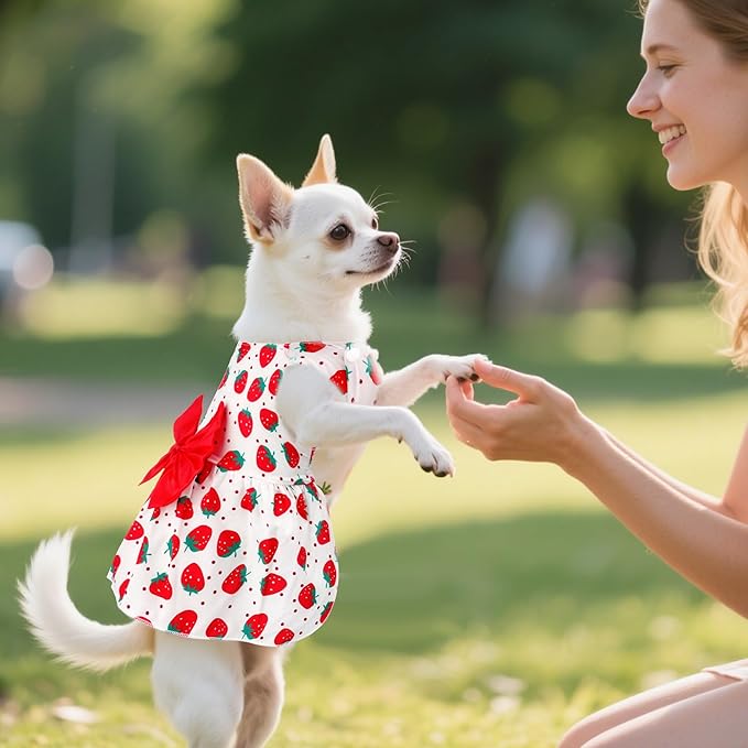 choyaxo Floral Dog Dress Cute Dog Skirt Pet Dress Summer Pet Clothes - Image 5