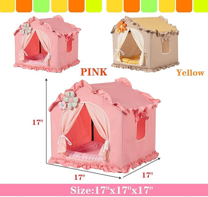 Pink Indoor Dog House with Frame and Princess Style Cat Houses - Image 4