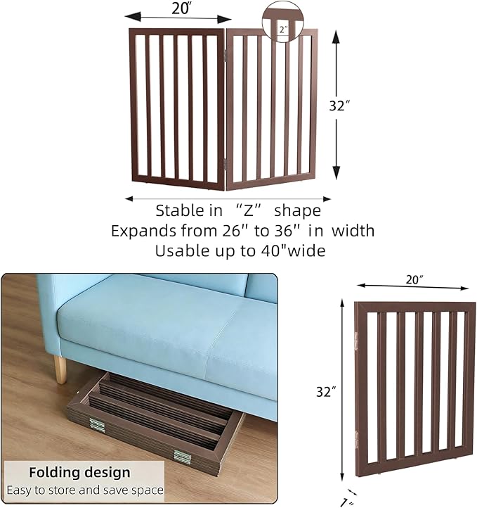 Dog Gate Indoor, Freestanding Dog Fence - Image 7