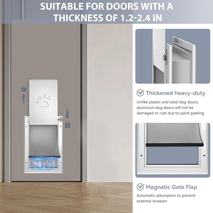3-Flaps Heavy-Duty Dog Door, Rust Proof Aluminum Alloy Frame, Extreme Weather - Image 3
