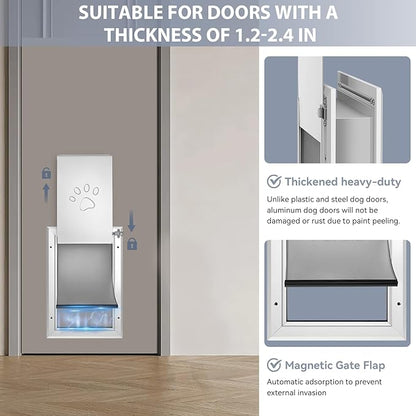 3-Flaps Heavy-Duty Dog Door, Rust Proof Aluminum Alloy Frame, Extreme Weather - Image 3
