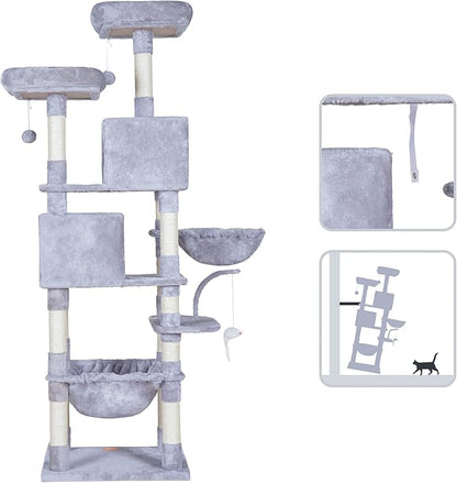 Heybly Cat Tree, 70 inches Tall Cat Tower condo - Image 8