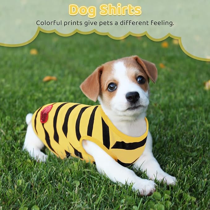 Pet Dog Striped T-Shirt Dogs Cats Cotton Vest Spring Summer Pet Apparel Tee - Image 7