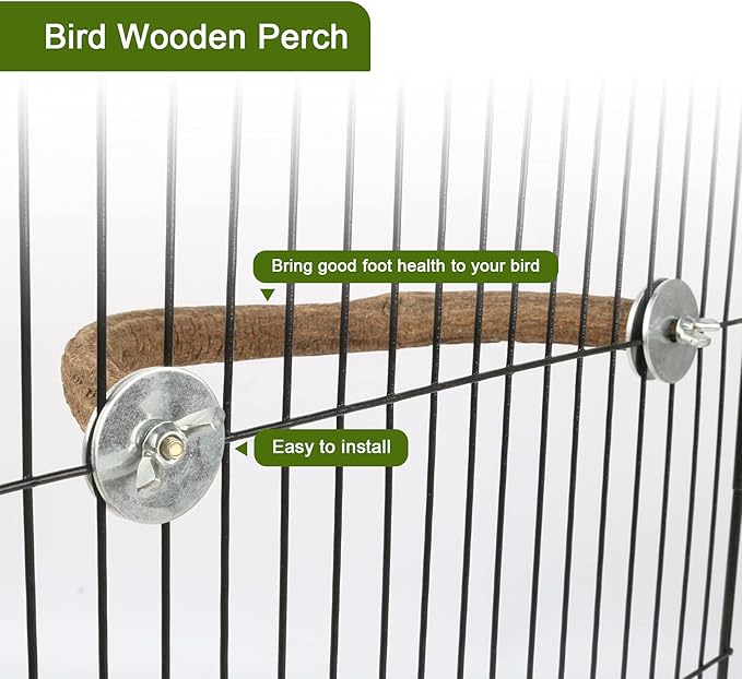 Rypet Natural Wood Bird Perch, U-Shaped Safe Chew & Rest Perch - Image 4