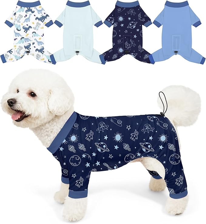 Bienbee Dog Pajamas, 4 Pack Dog Recovery Suit Shedding Suit Cute Soft Puppy by Bienbee