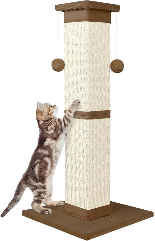 SOCATER Cat Scratching Post 33 Inch Nature Sisal Cat Scratch Post by SOCATER