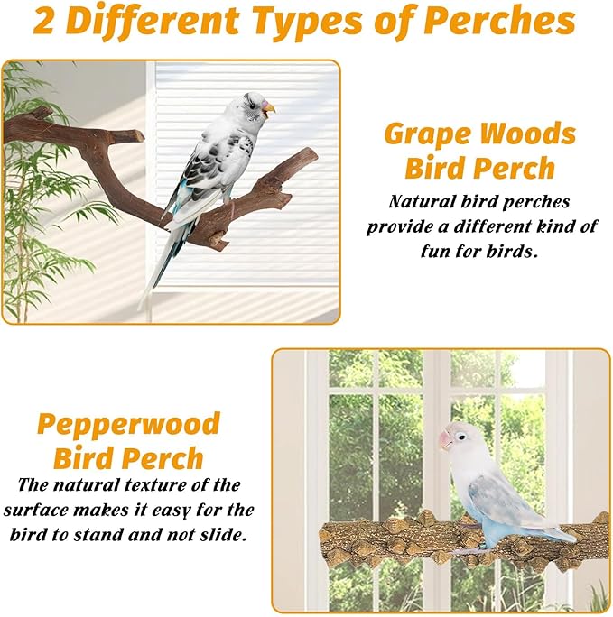 kathson 5pcs Natural Parrot Perch - Image 4