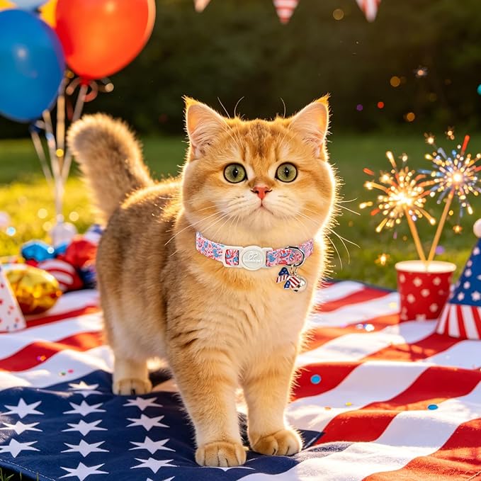 2 Pack 4th of July Cat Collars - Image 5