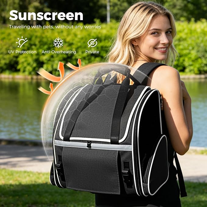Lekereise Widened Pet Backpack Travel, Wide Pet Carrier Backpack - Image 5