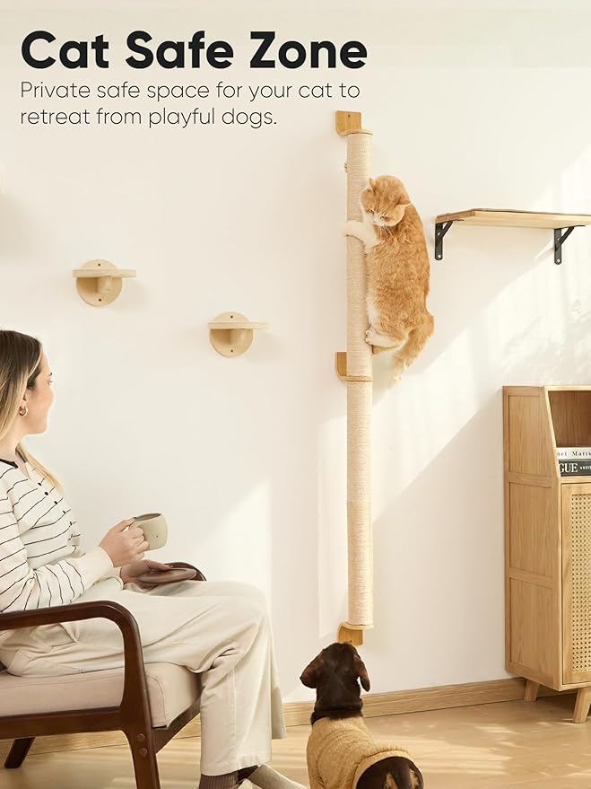 FUKUMARU Cat Wall Scratcher, Sturdy Sisal Climbing Tree - Image 5