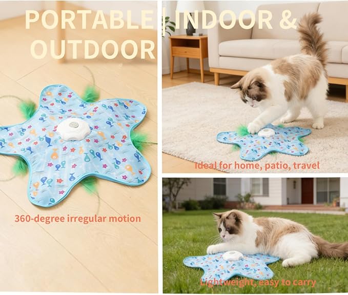 Automatic Cat Toy Mat with Bird Chirps, 3 Touch Modes Hide and Seek Interactive - Image 4
