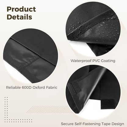 Black 600D Oxford Fabric Bird Cage Cover, 33L x 23W x 41H Inch Weatherproof - Image 3