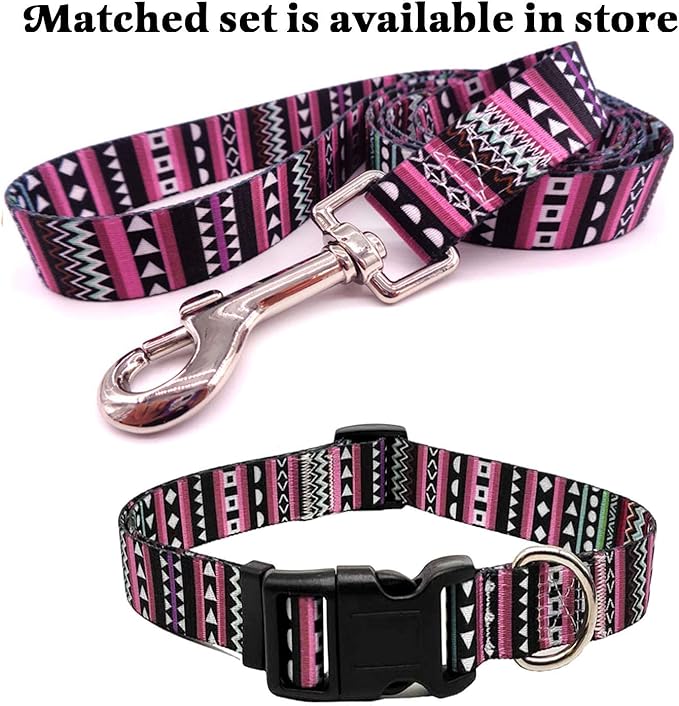 Mihqy Dog Collar with Bohemia Floral Tribal Geometric Patterns - Image 7