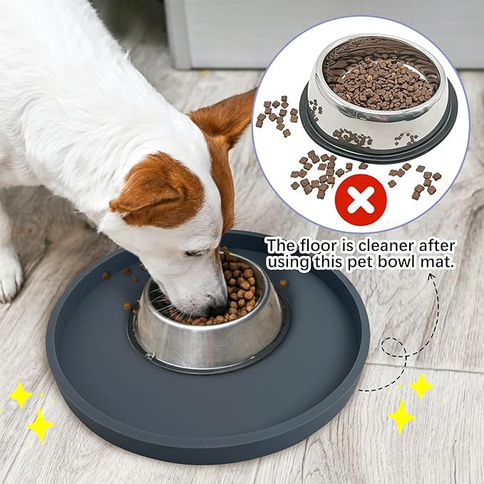 BNOSDM 2 PCS Dog Feeding Mat 9.1 in Silicone Pet Food Mats Waterproof - Image 6