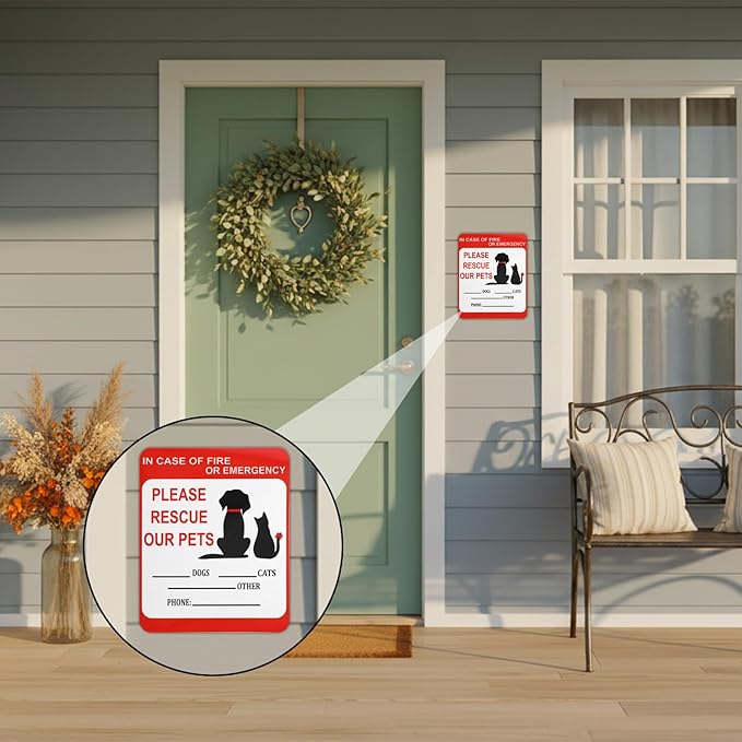 Nogeqi 6 PCS Pet Alert Safety Stickers Pet Fire Rescue Sticker in Case of Fire - Image 5
