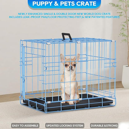 FDW Dog Crate for Small Dogs 18 Inch Folding Metal Wire Pet Cage Single Door - Image 3