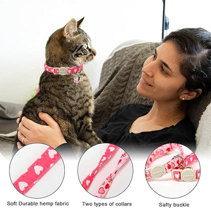 Valentine's Day Cat Collar, 2 Pack Cat Collars Breakaway - Image 2