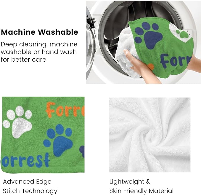 Personalized Dog Blankets with Name, Custom Paw Print Blanket - Image 6