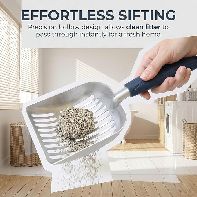 Cat Litter Scoop, Kitty Metal Scooper, Aluminum Alloy Sifter, Kitten Pooper - Image 3