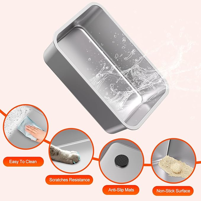 2PACK Stainless Steel Litter Box, Metal Litter Boxs - Image 6