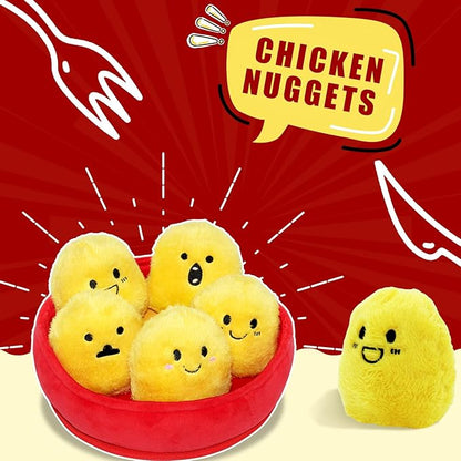 YZHDUXIU Dog Squeak Toys, 6 Pack Chicken Nugget Dogs Push Toys Interactive - Image 4