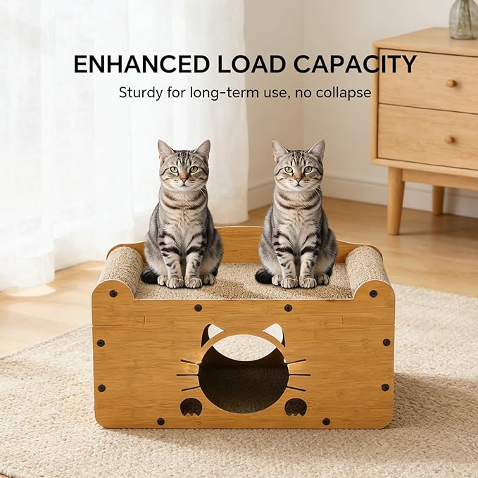 Cat Scratcher House, 2-in-1 Cardboard Cat House - Image 2