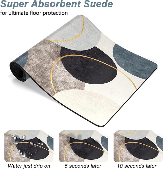 Rnivvi Dog Food Mat, Cute Anti-Slip Rubber Pet Feeding Rug Protect Floors - Image 3