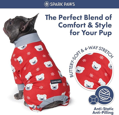 Spark Paws Dog Christmas Pajama, Dog Recovery Suit Male, Ultra-Soft and 4-Way - Image 3