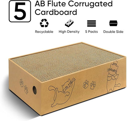 Cat Scratcher, 5 Packs in 1 Cardboard Box Cat Scratching Pad - Image 4