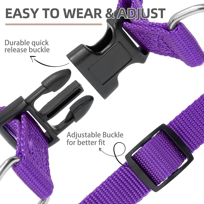 PUPTECK No Pull Dog Harness Soft Adjustable Basic Nylon Step in Puppy Vest - Image 3