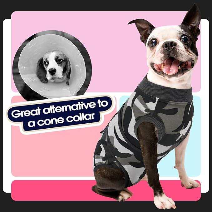 FUAMEY Dog Recovery Suit Male, Dogs Surgery Neuter Suits Puppy Spay Shirts - Image 4