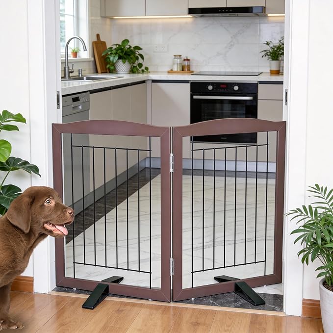 ZJSF Freestanding Dog Fence Indoor, Foldable Dog Gate - Image 2