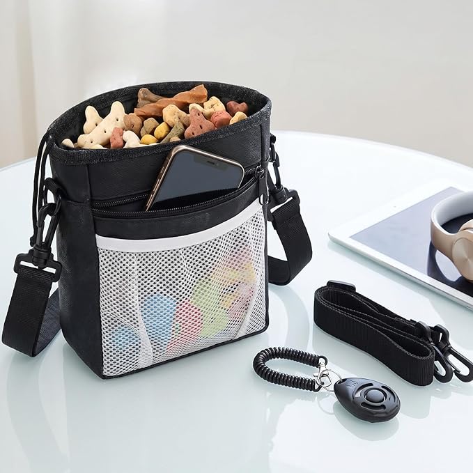 Dog Treat Pouch with Pet Training Clicker, Dog Puppy Training Treat Bag Poop - Image 4