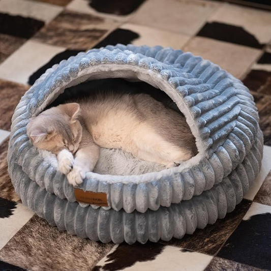 CHEERPALS Cat Cave Bed for Indoor Cats, Washable Covered Cat Bed Hooded Kitty by CHEERPALS