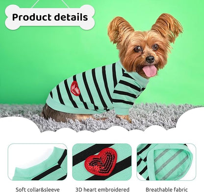 Dog Shirts for Small Dogs, Striped T-Shirts Dog Vest Pet Apparel Tee Shirts - Image 2