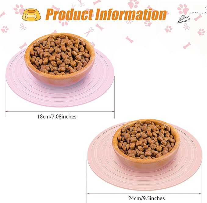 2 Pieces Silicone Pet Food Mat Pet Feeding Mat - Image 2