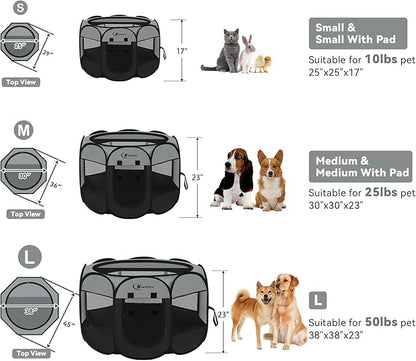Pink Puppy Playpen for Middle Dog Cat, Dogs Tent Crate Cage Indoor/Outdoor - Image 2