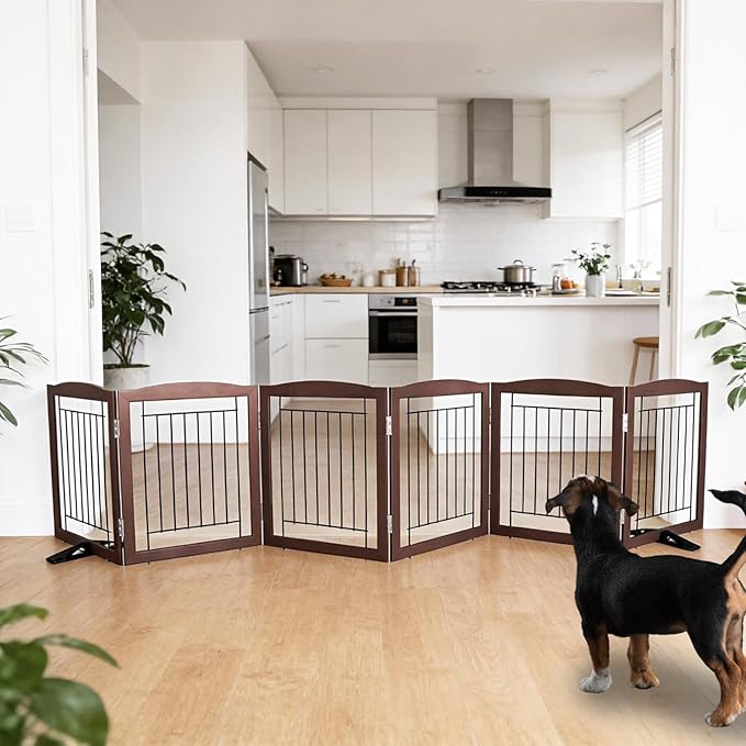 ZJSF Freestanding Dog Fence Indoor, Foldable Dog Gate - Image 2