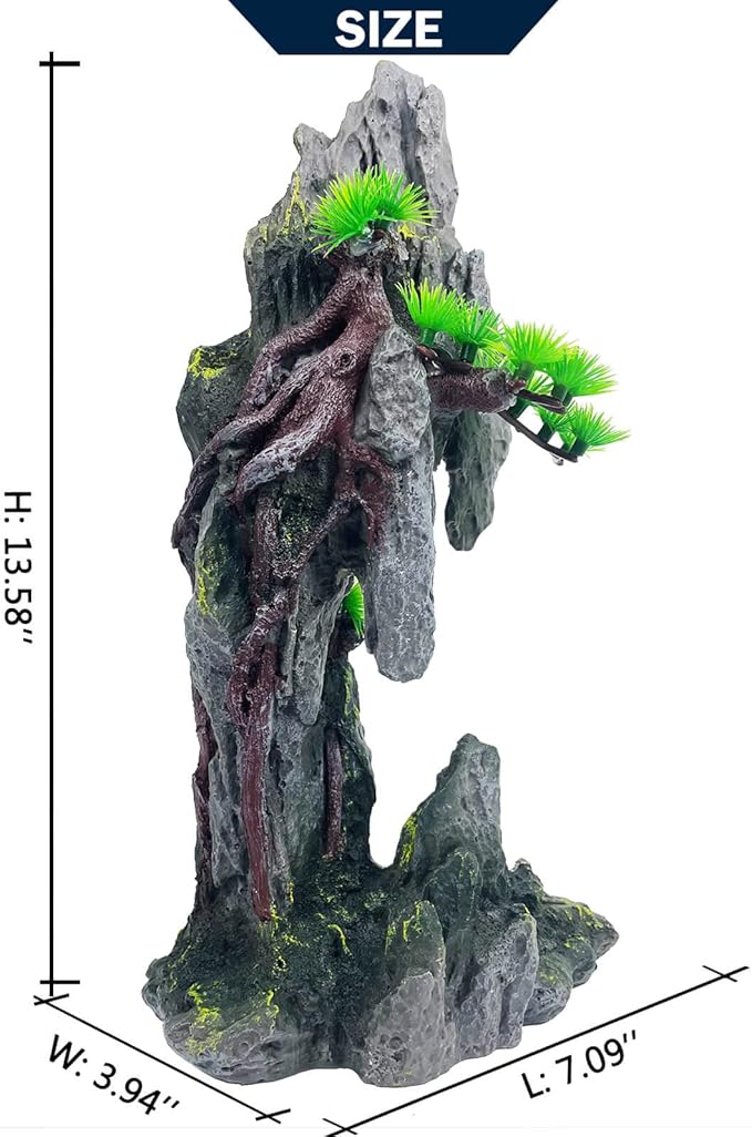 Tall Aquarium Mountain View Stone Decorations Aquarium Ornament Rock Cave - Image 3