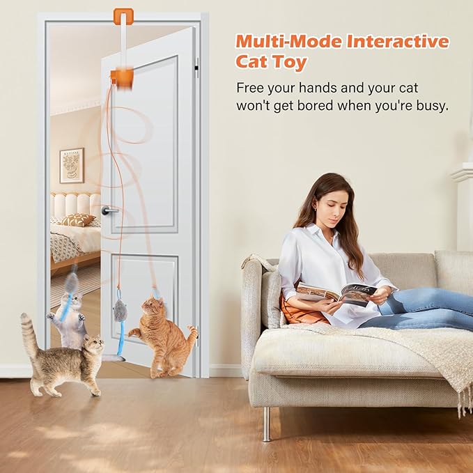 Rechargeable Electric Cat Teaser – Interactive Door Clip Teaser - Image 7