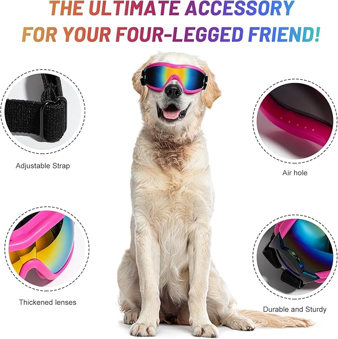 Dog Sunglasses Goggles, UV Wind Dust Fog Protection Pet Glasses Eye Wear - Image 3