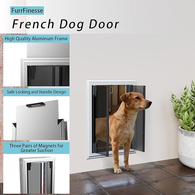 Dog Door for Wall, Energy Efficient French Doggy Door - Image 3