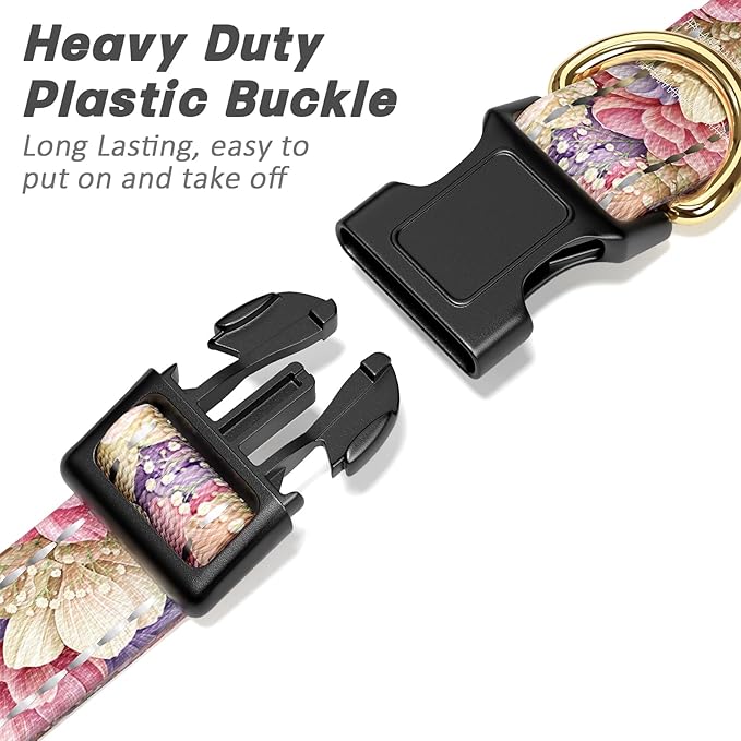 Reflective Dog Collar for Large Dogs, Cute Flower Theme Adjustable Heavy-Duty - Image 4