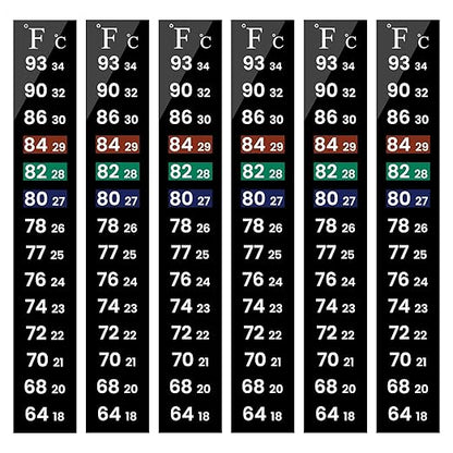 AQUANEAT 6 PCS Aquarium Thermometer Strips, Fish Tank Thermometer Sticker by Aquaneat