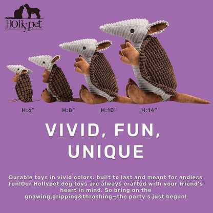 Hollypet Plush Dog Squeaky Toy Stuffed Armadillo Animal Pet Puppy Chew Toys - Image 2